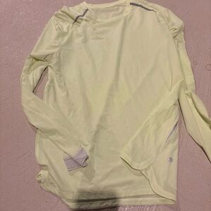 lululemon athletica Light Yellow Long Sleeve Top